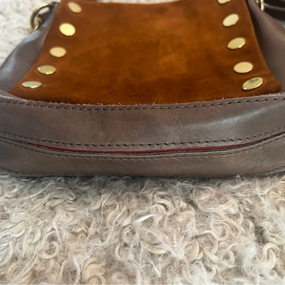 Hammitt Brown Leather and Suede Crossbody Bag with Gold Accents - Picture 3 of 10